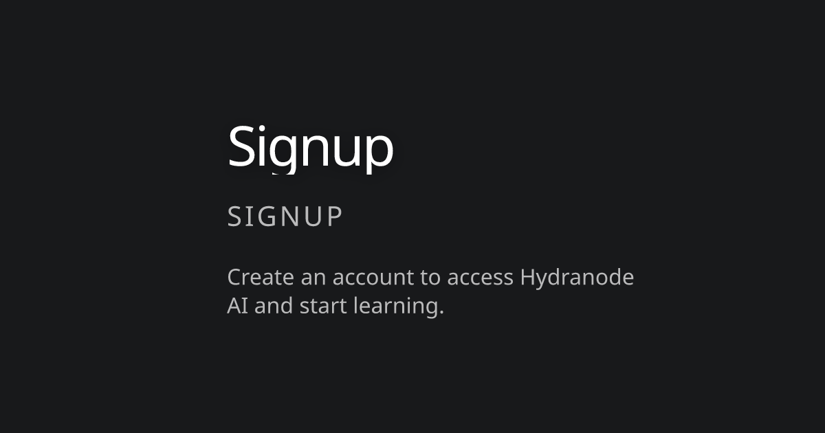 Sign Up | Hydronode AI